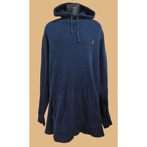 Polo Ralph Lauren Navy Waffle Knit Hoodie 2XLT 100% Cotton Mens Tall Fit